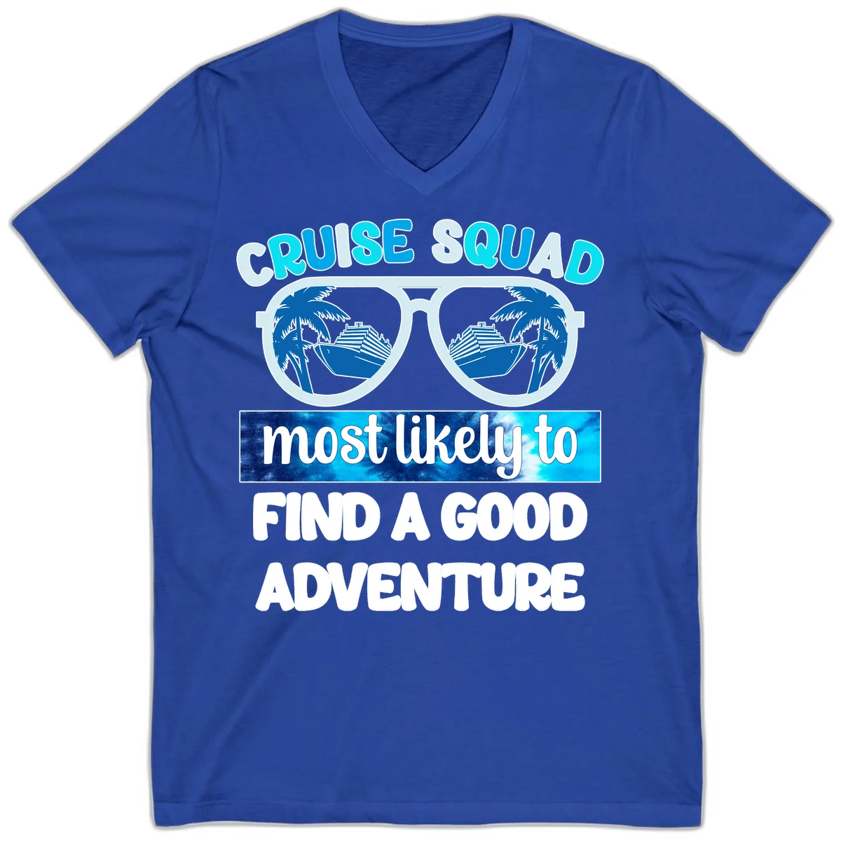 Cruise Squad Good Adventure V-Neck in True Royal