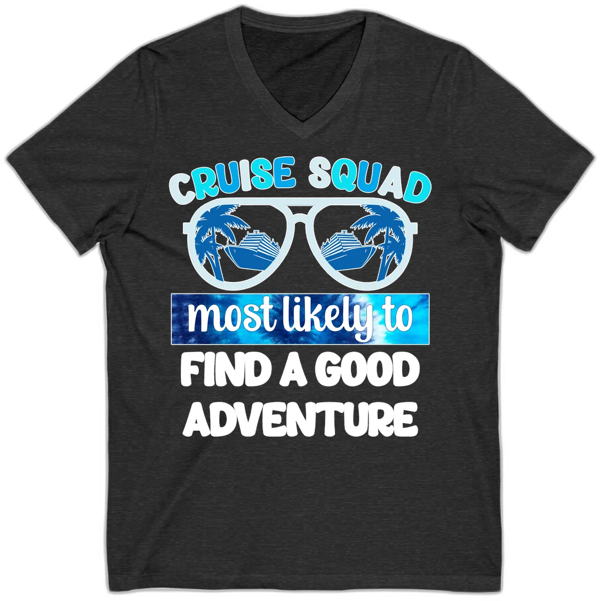 Cruise Squad Good Adventure V-Neck in Dark Grey Heather
