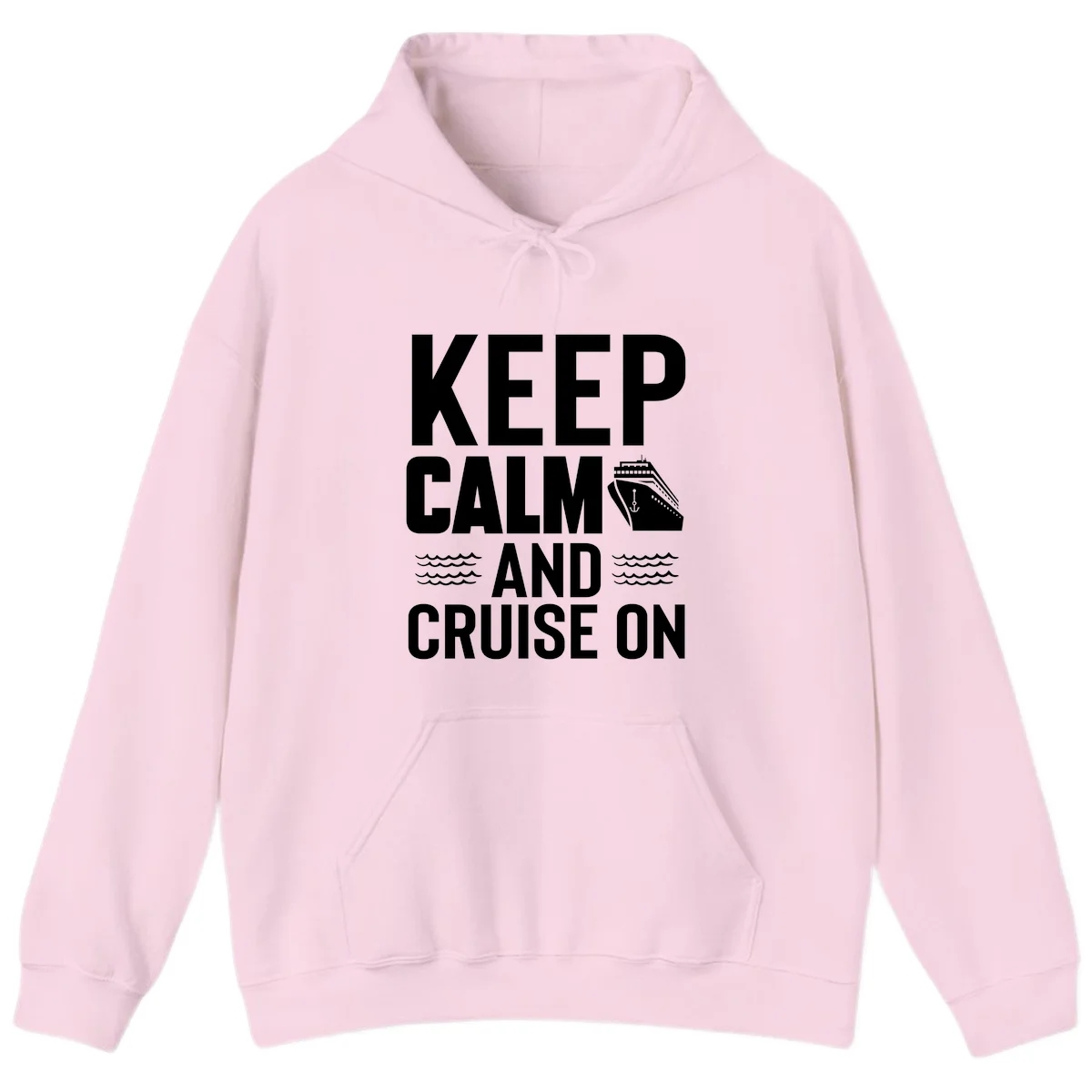 Keep Calm and Cruise On Hoodie in Light Pink