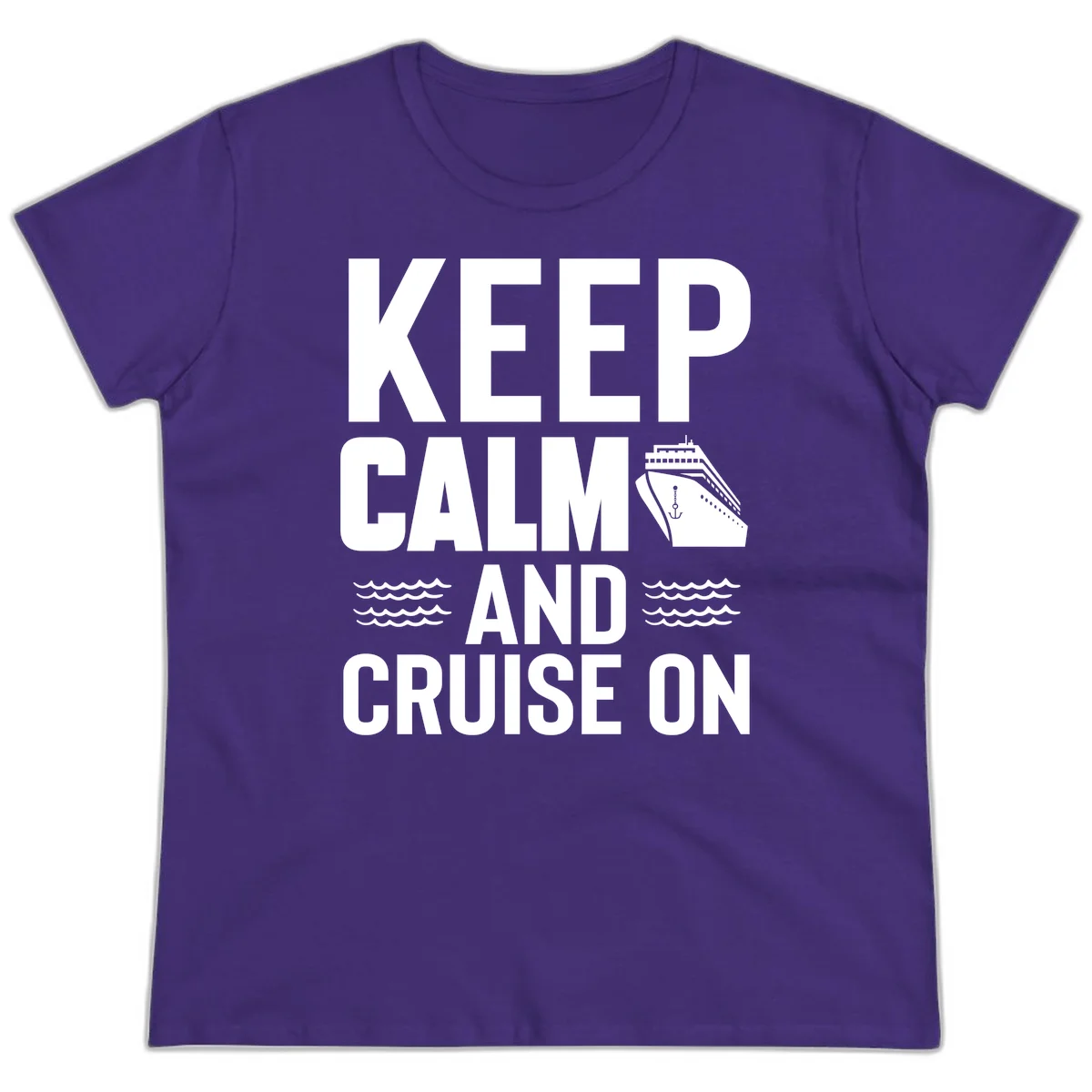 Keep Calm and Cruise On Ladies Tee in Purple