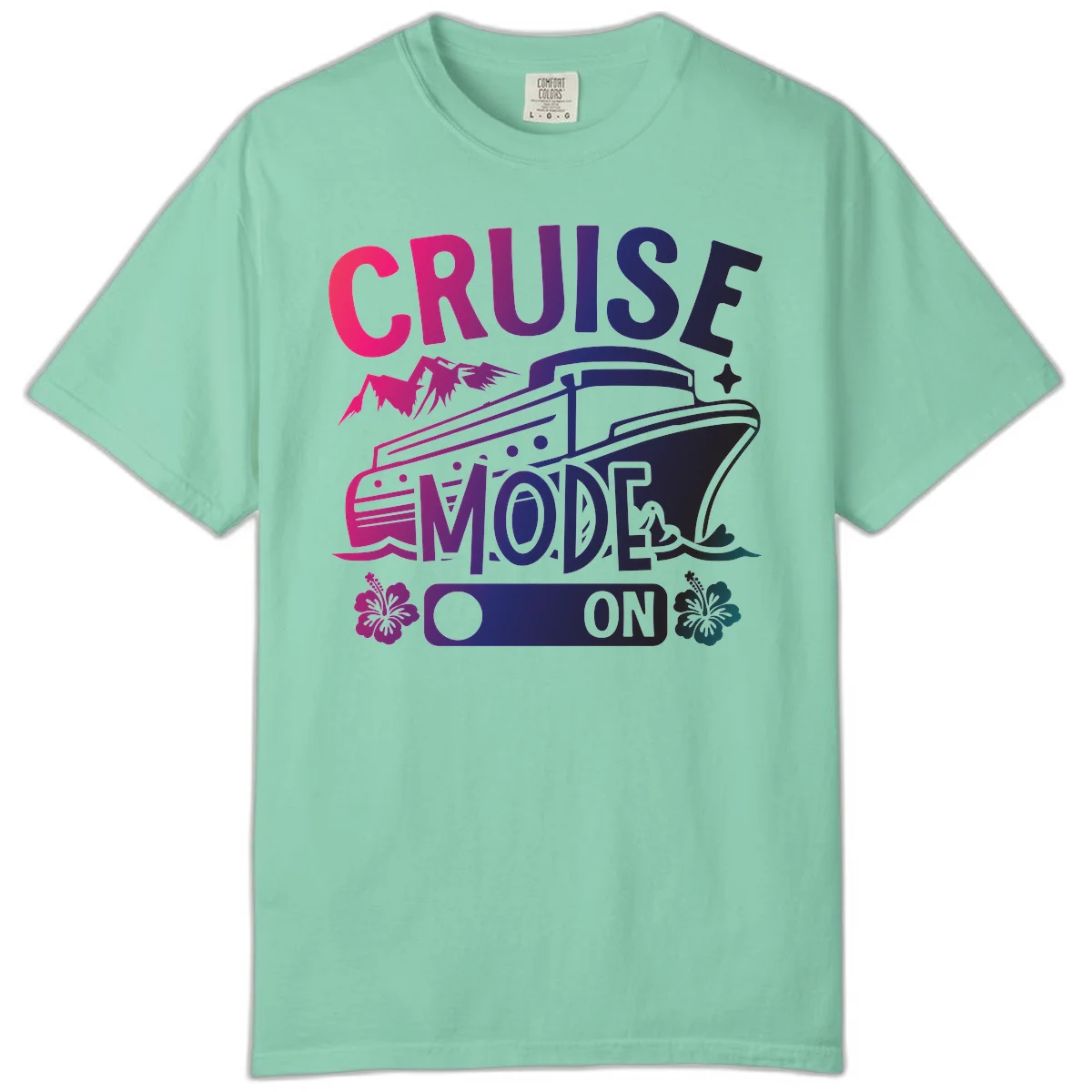 Cruise Mode On Comfort Color T-Shirt in Island Reef