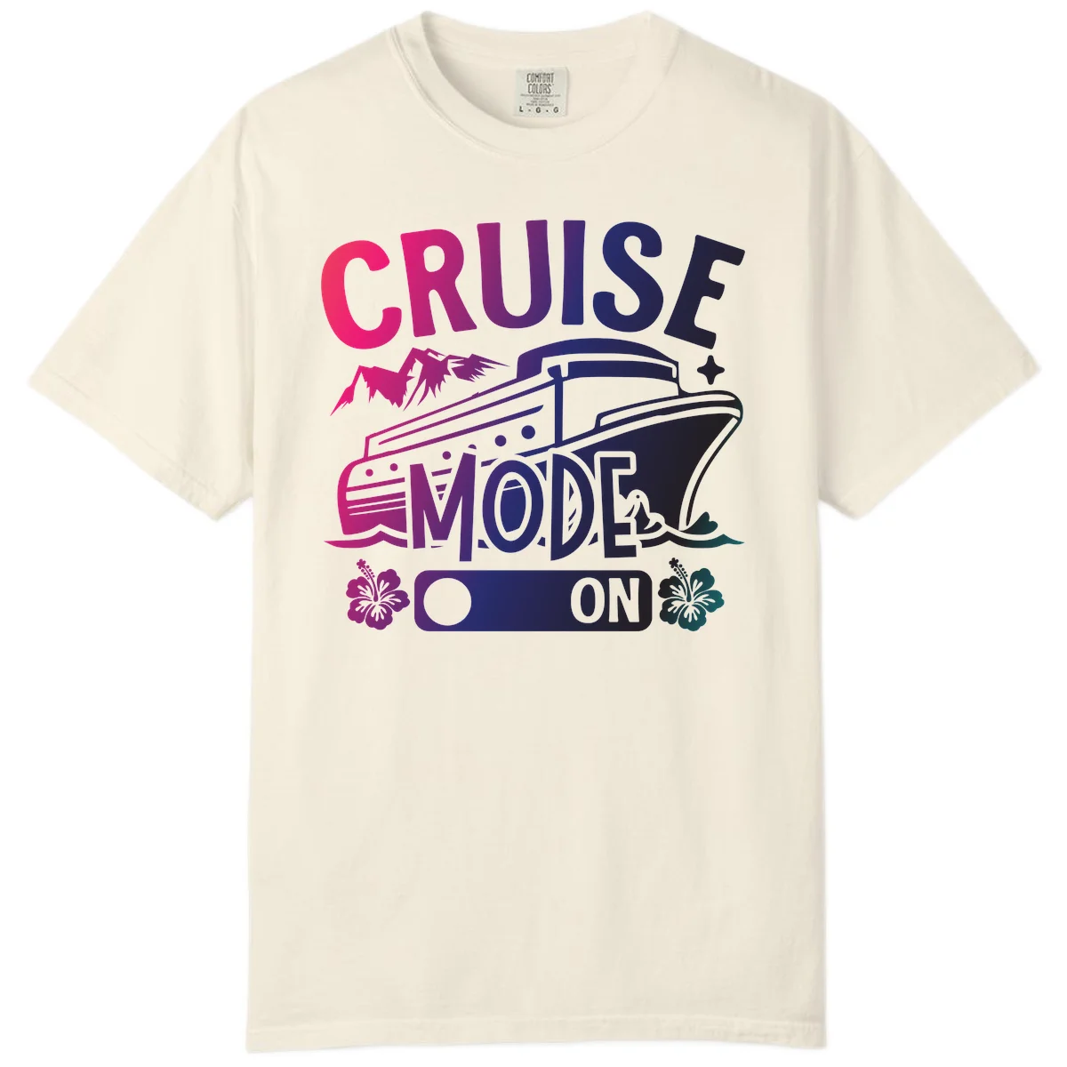 Cruise Mode On Comfort Color T-Shirt in Ivory