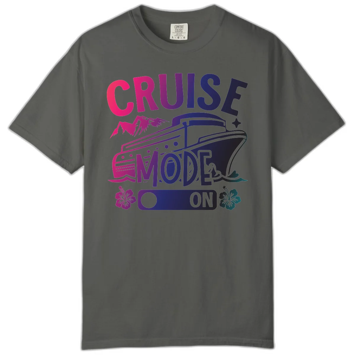 Cruise Mode On Comfort Color T-Shirt in Pepper