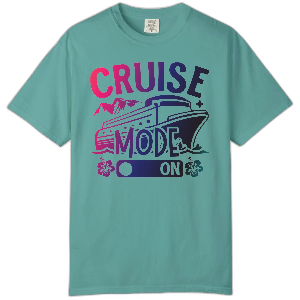 Cruise Mode On Comfort Color T-Shirt in Seafoam