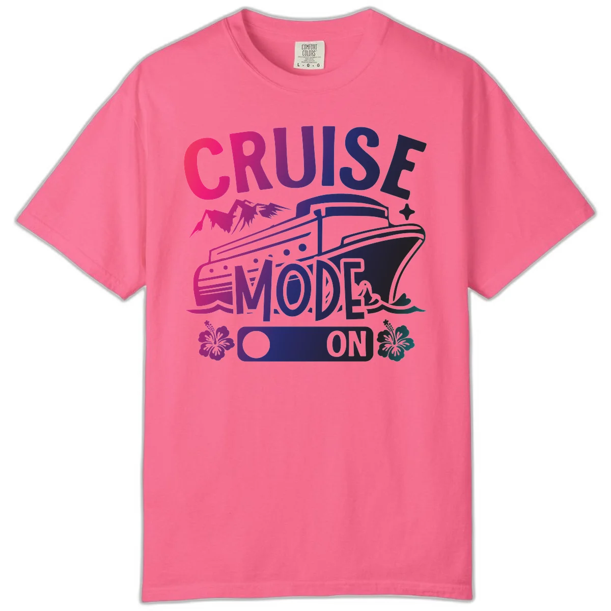 Cruise Mode On Comfort Color T-Shirt in Crunchberry