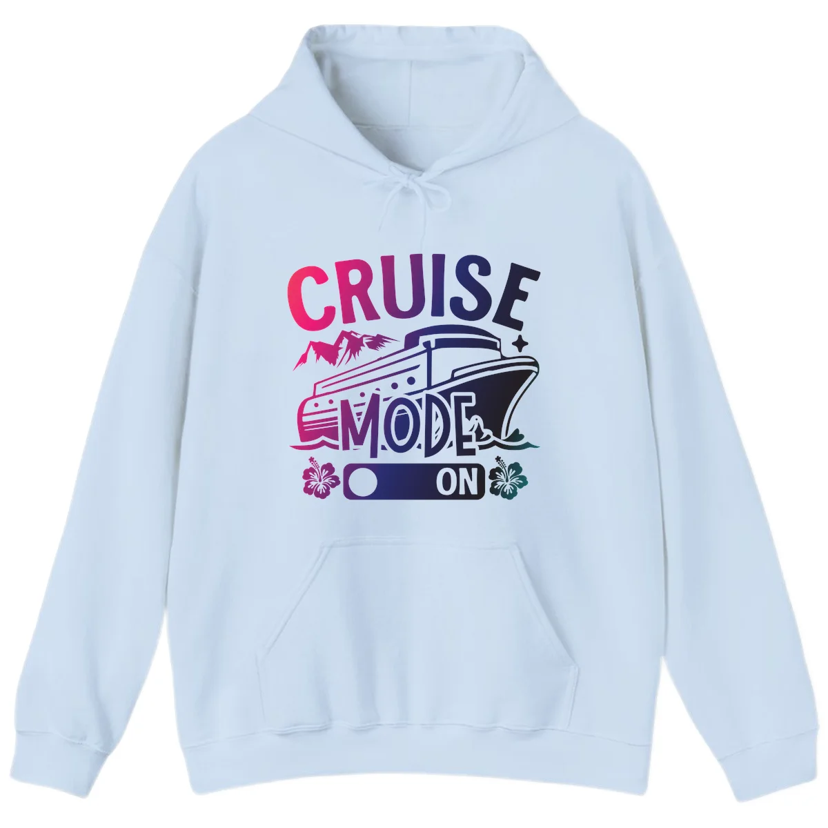 Cruise Mode On Hoodie in Light Blue