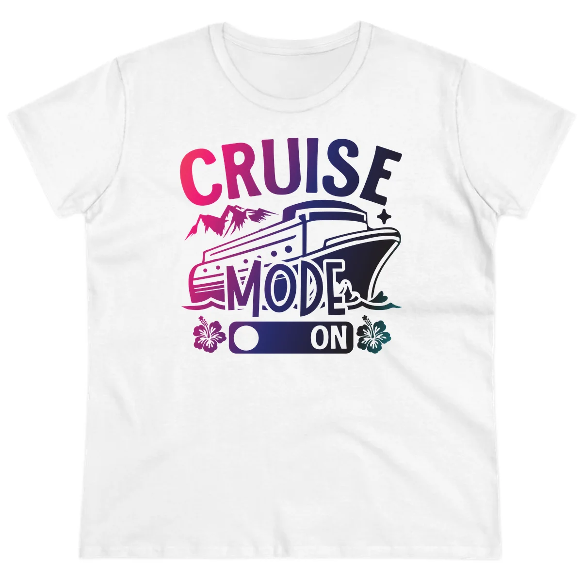 Cruise Mode On Ladies Tee in White