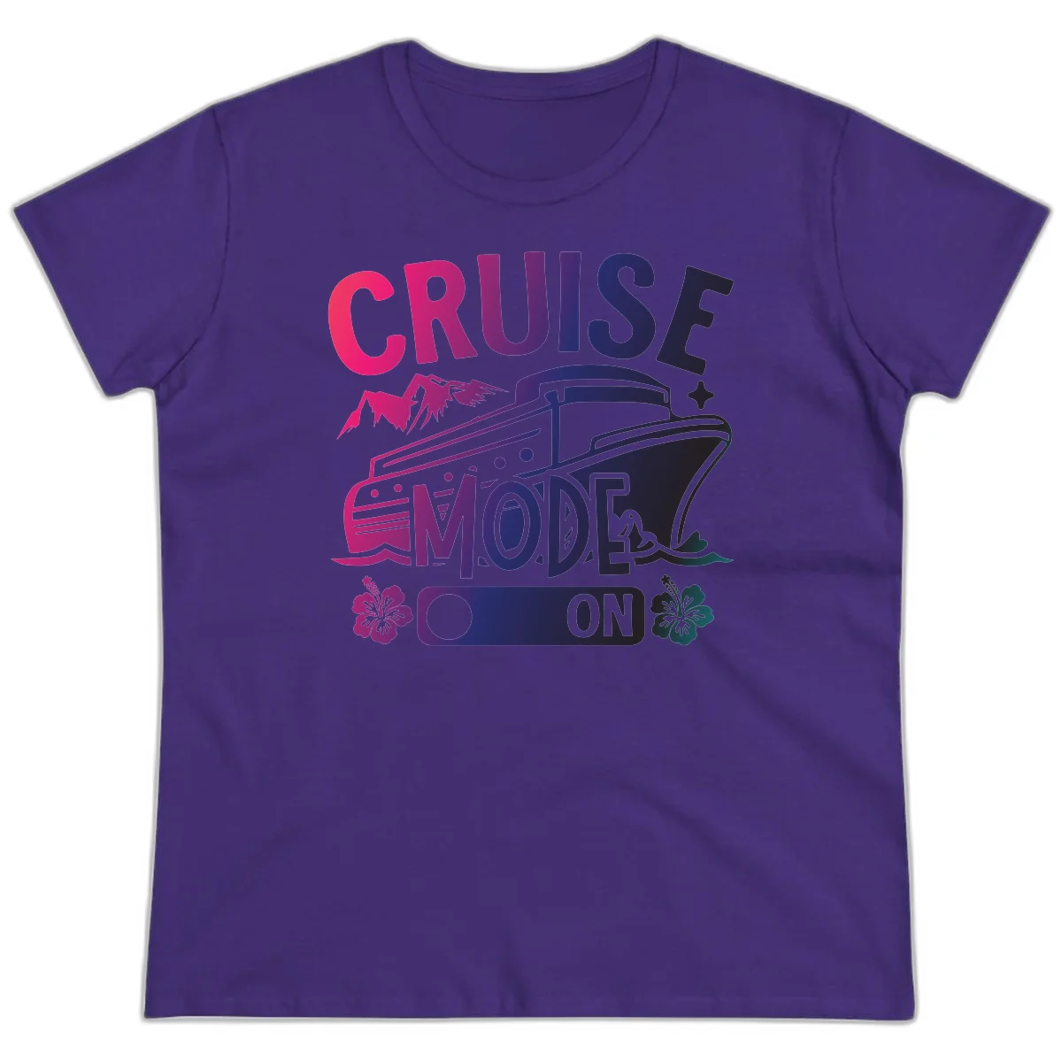 Cruise Mode On Ladies Tee in Purple