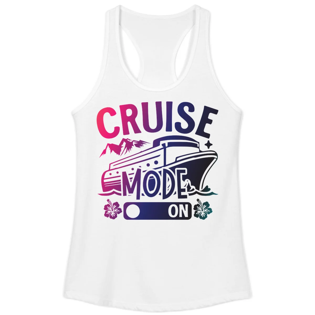 Cruise Mode On Ladies Tank in White
