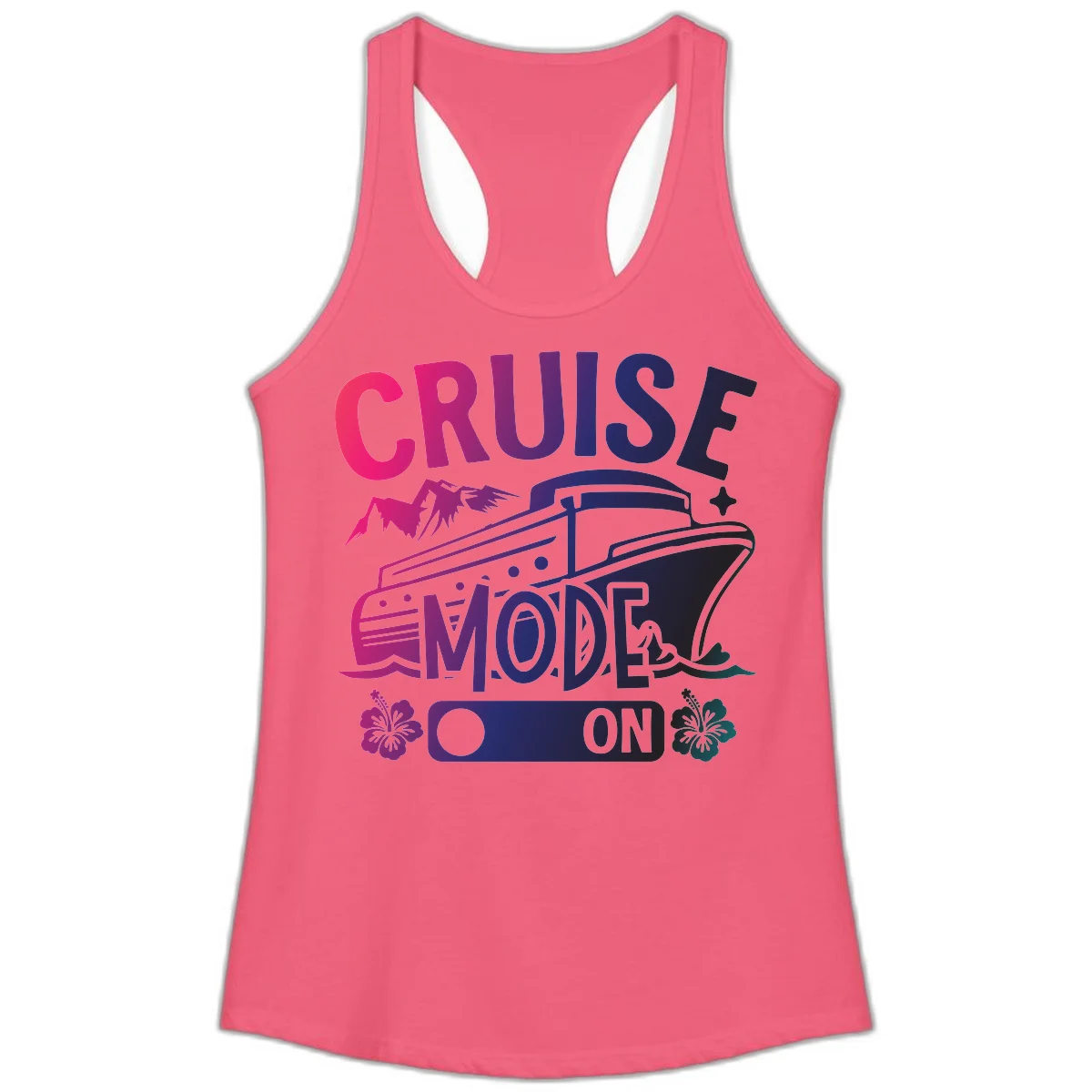 Cruise Mode On Ladies Tank in Hot Pink