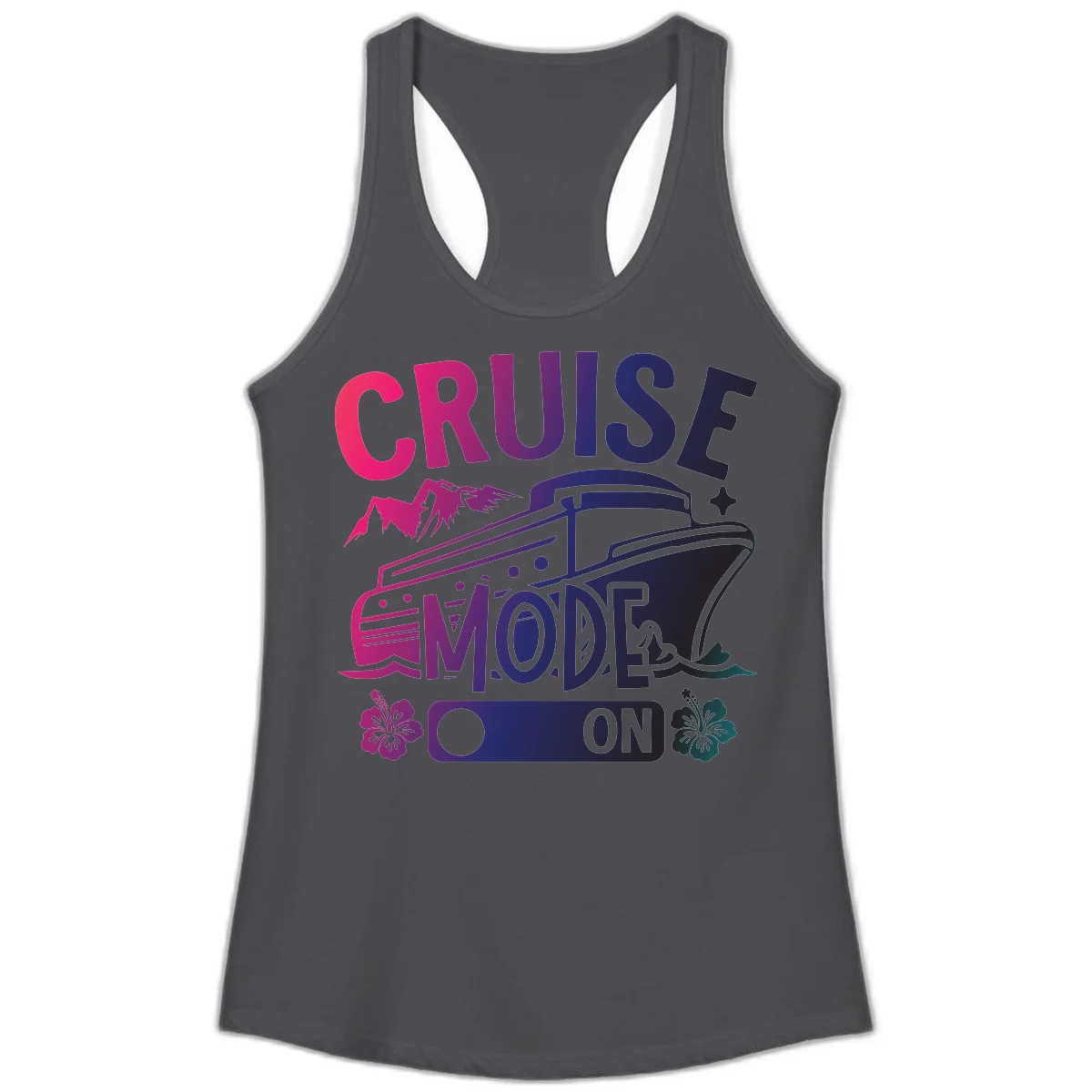 Cruise Mode On Ladies Tank in Solid Dark Gray