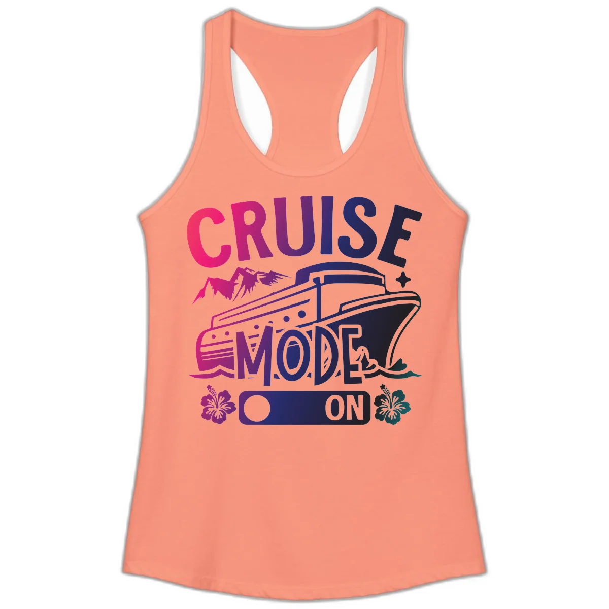 Cruise Mode On Ladies Tank in Solid Light Orange