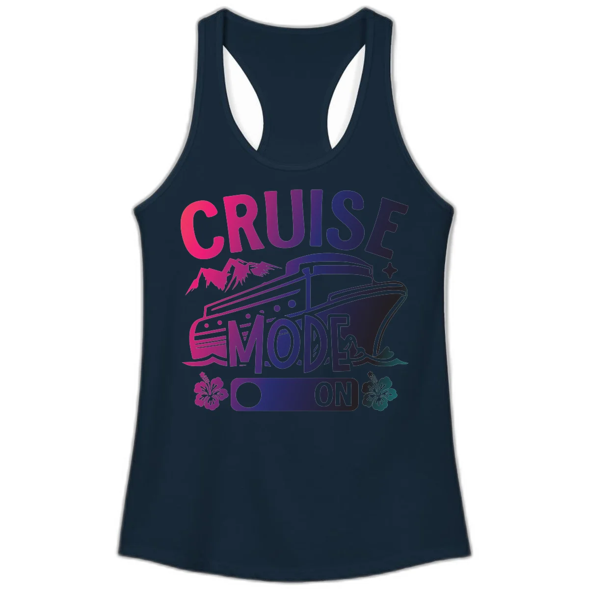 Cruise Mode On Ladies Tank in Solid Midnight Navy