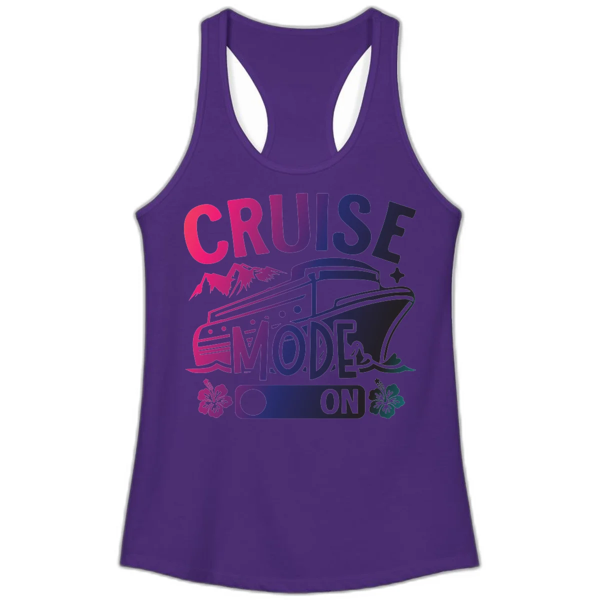 Cruise Mode On Ladies Tank in Solid Purple Rush