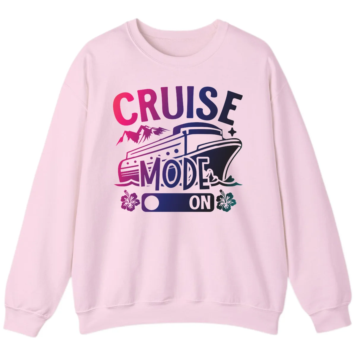Cruise Mode On Sweatshirt in Light Pink
