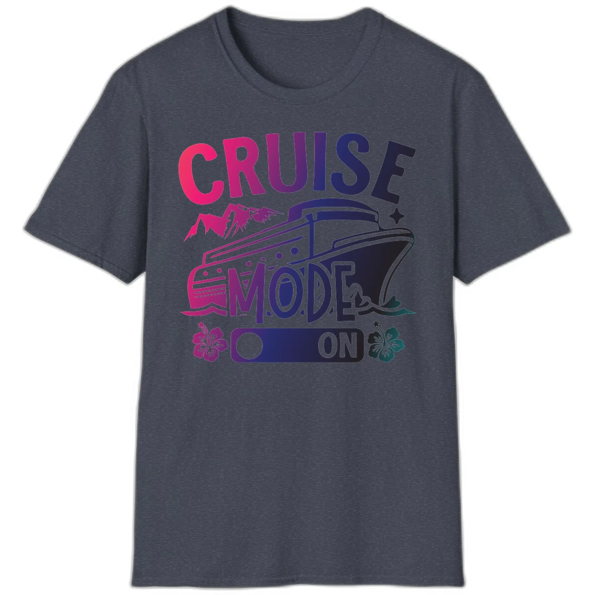 Cruise Mode On T-Shirt in Heather Navy
