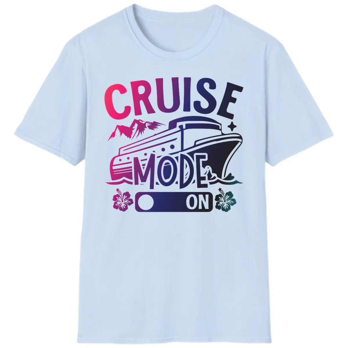 Cruise Mode On T-Shirt in Light Blue