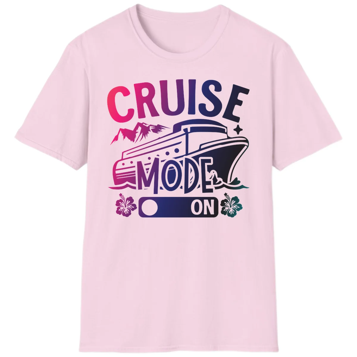 Cruise Mode On T-Shirt in Light Pink