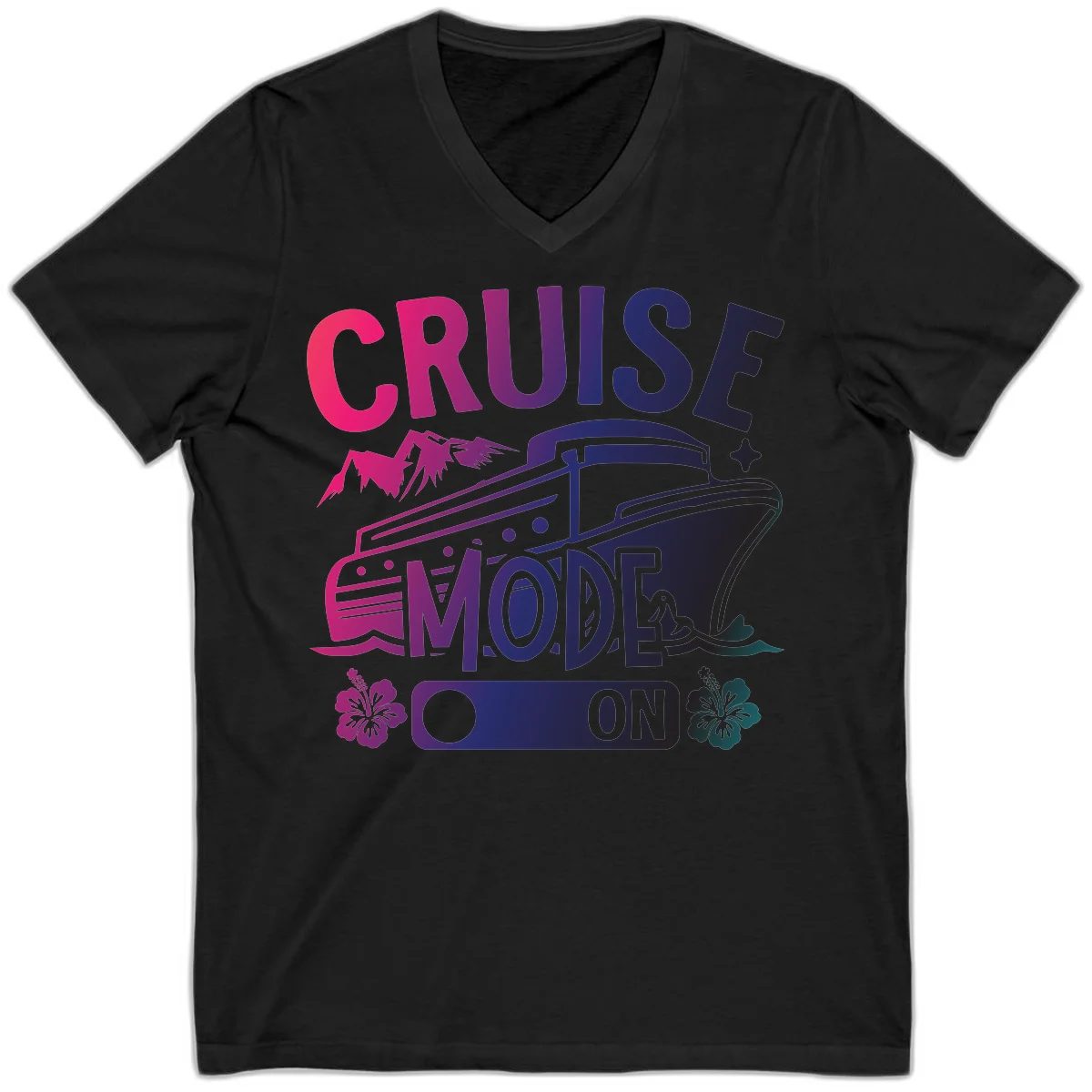 Cruise Mode On V-Neck in Black