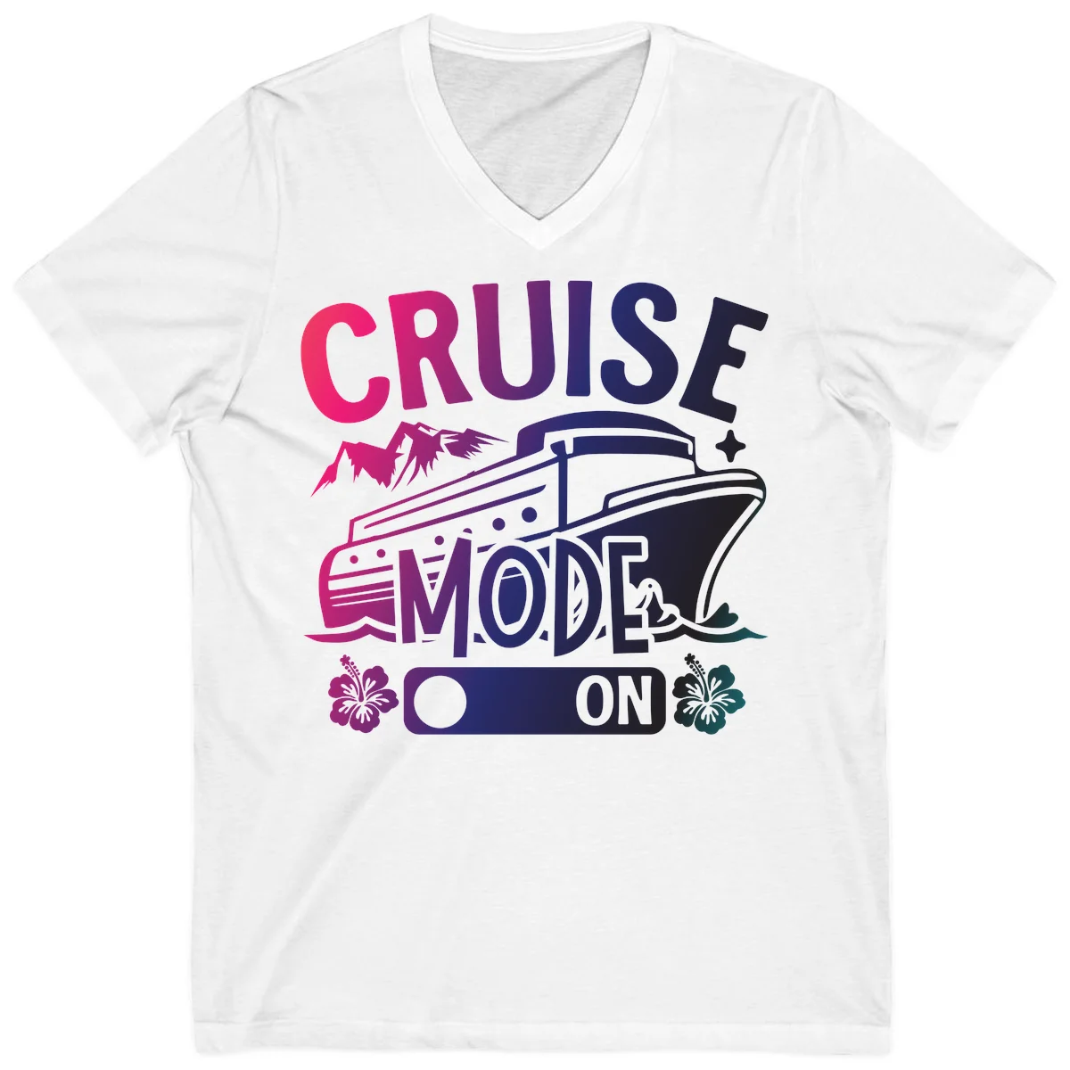 Cruise Mode On V-Neck in White