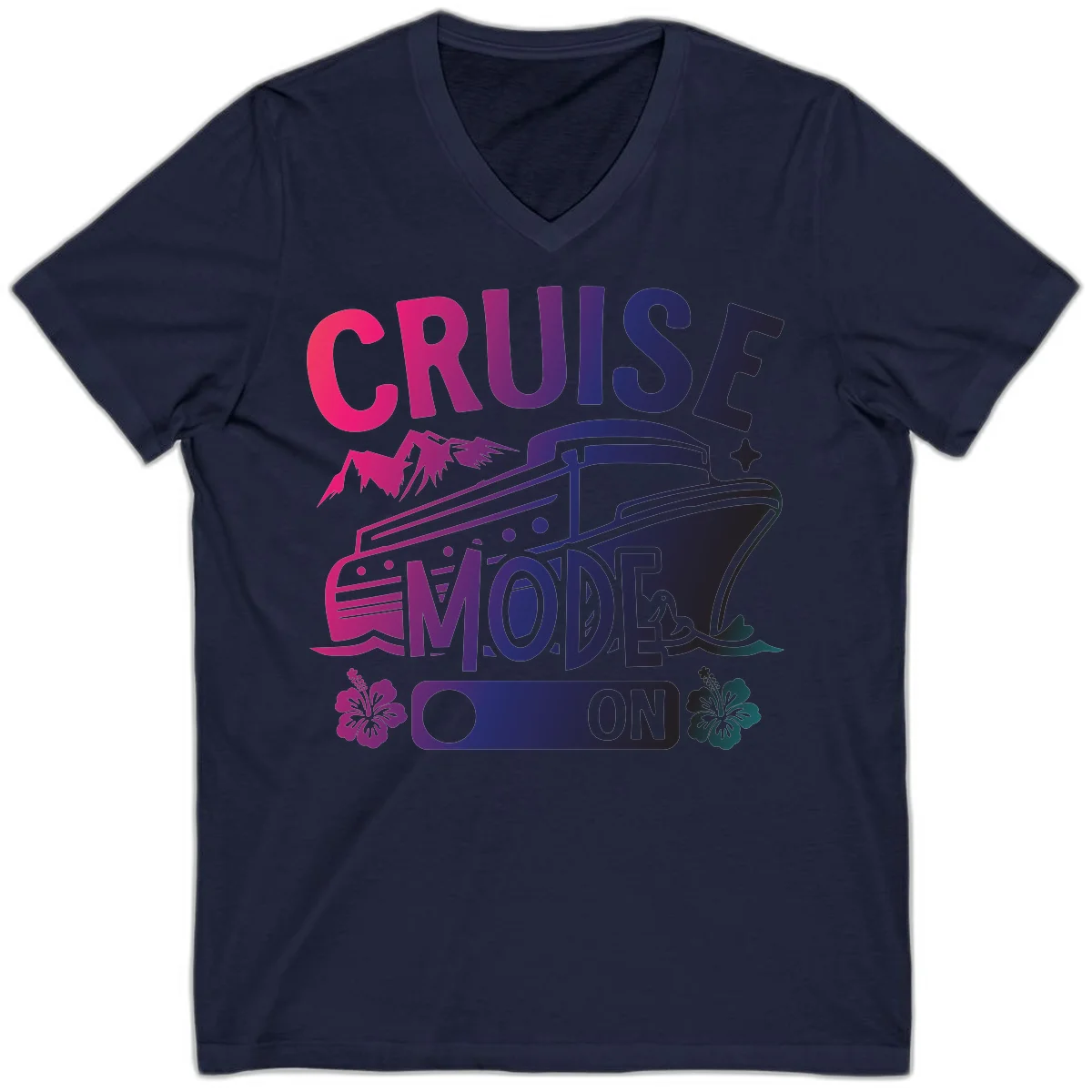 Cruise Mode On V-Neck in Navy