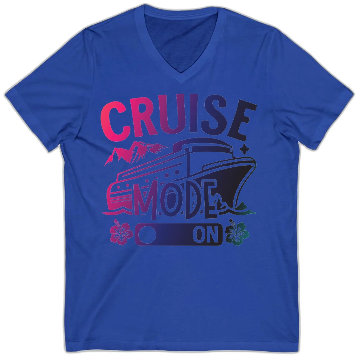 Cruise Mode On V-Neck in True Royal