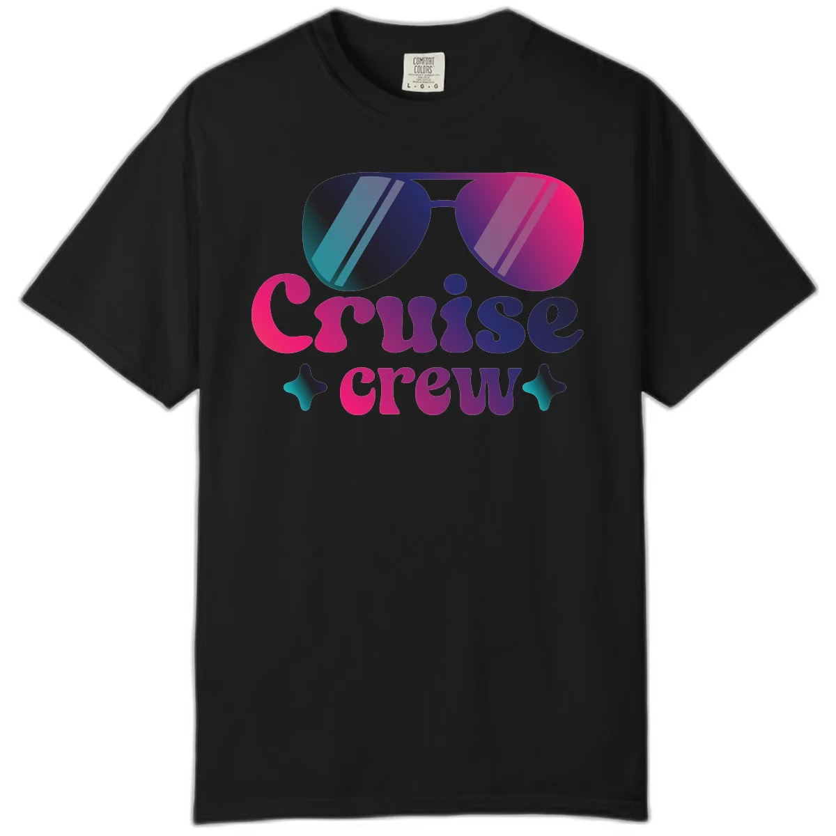 Cruise Crew Vibes Comfort Color T-Shirt in Black
