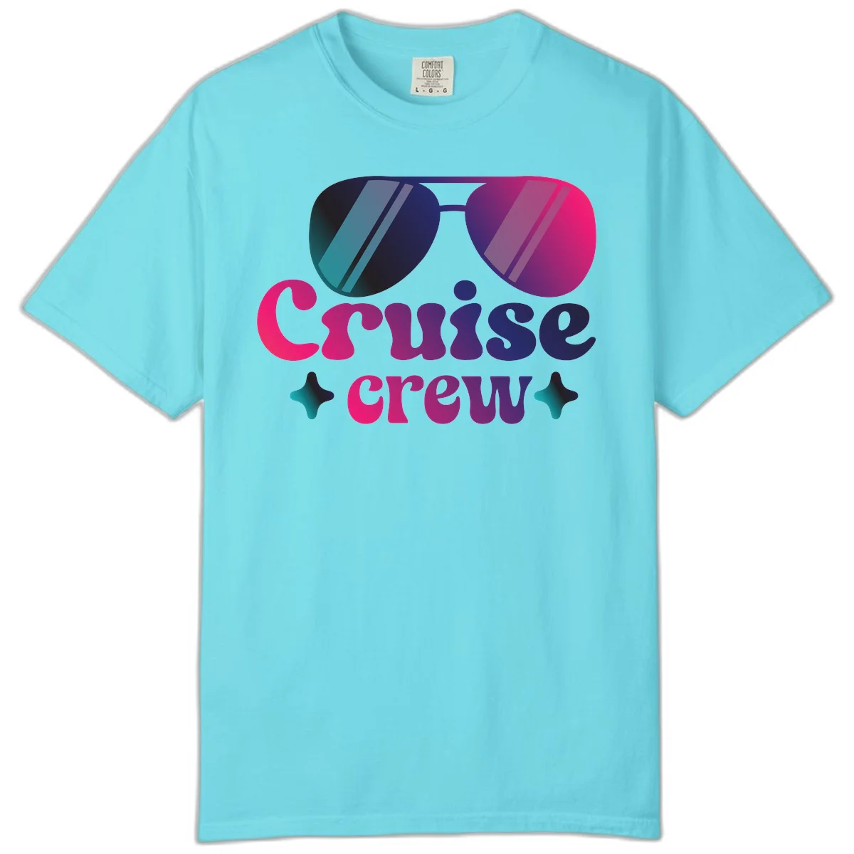 Cruise Crew Vibes Comfort Color T-Shirt in Lagoon Blue