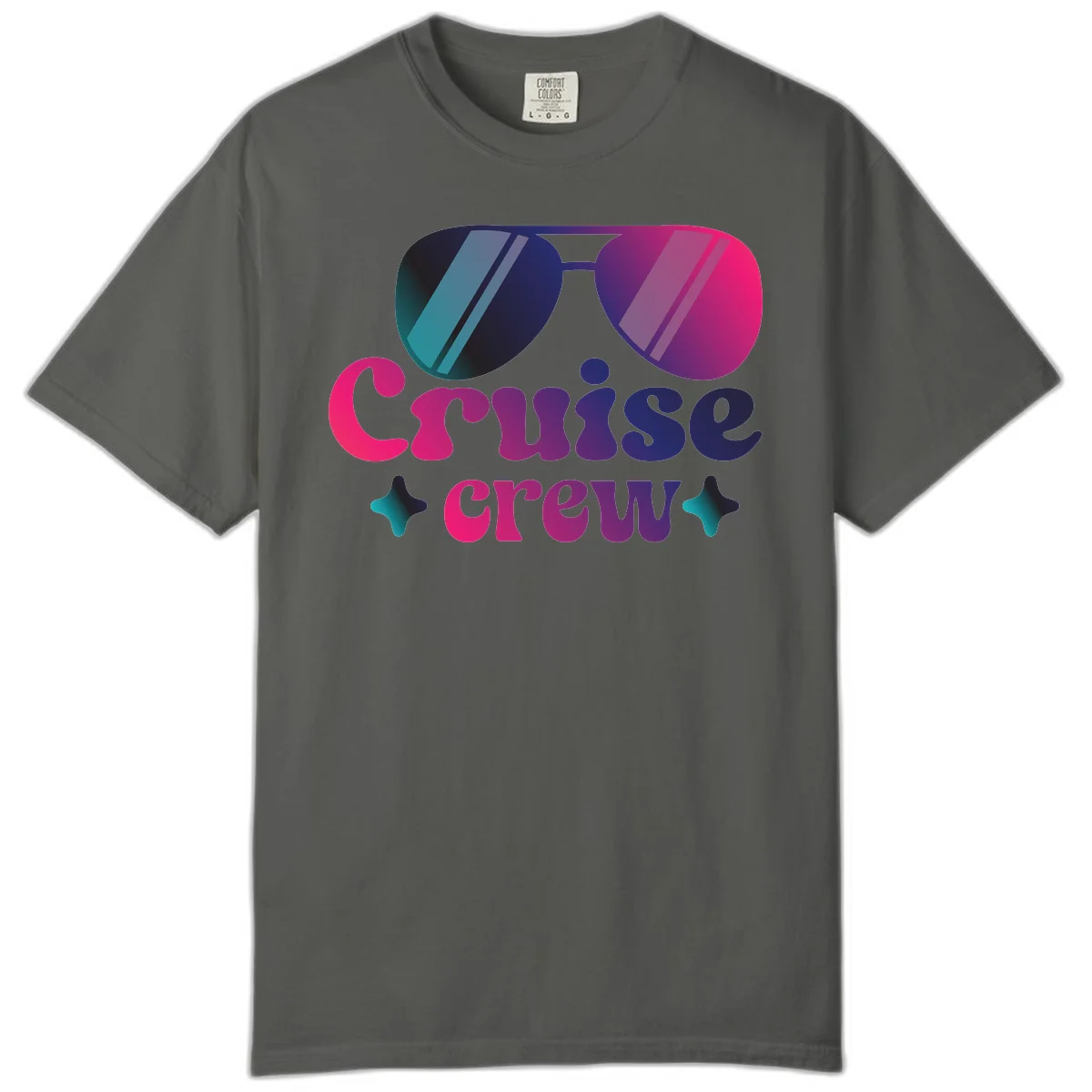 Cruise Crew Vibes Comfort Color T-Shirt in Pepper