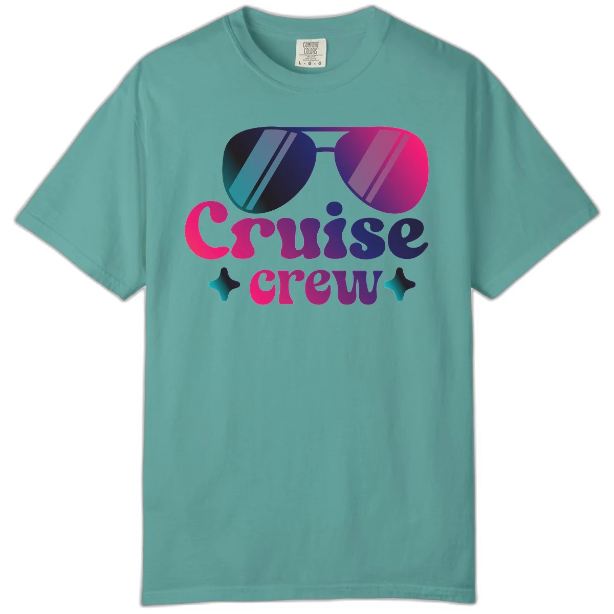 Cruise Crew Vibes Comfort Color T-Shirt in Seafoam