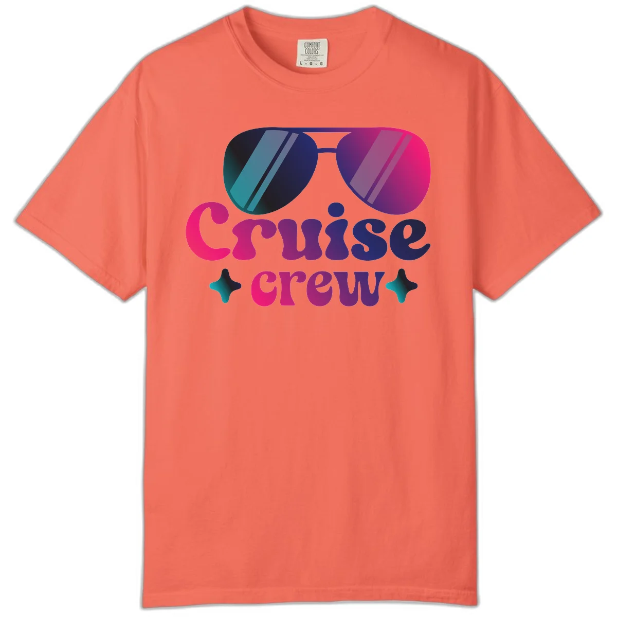 Cruise Crew Vibes Comfort Color T-Shirt in Bright Salmon