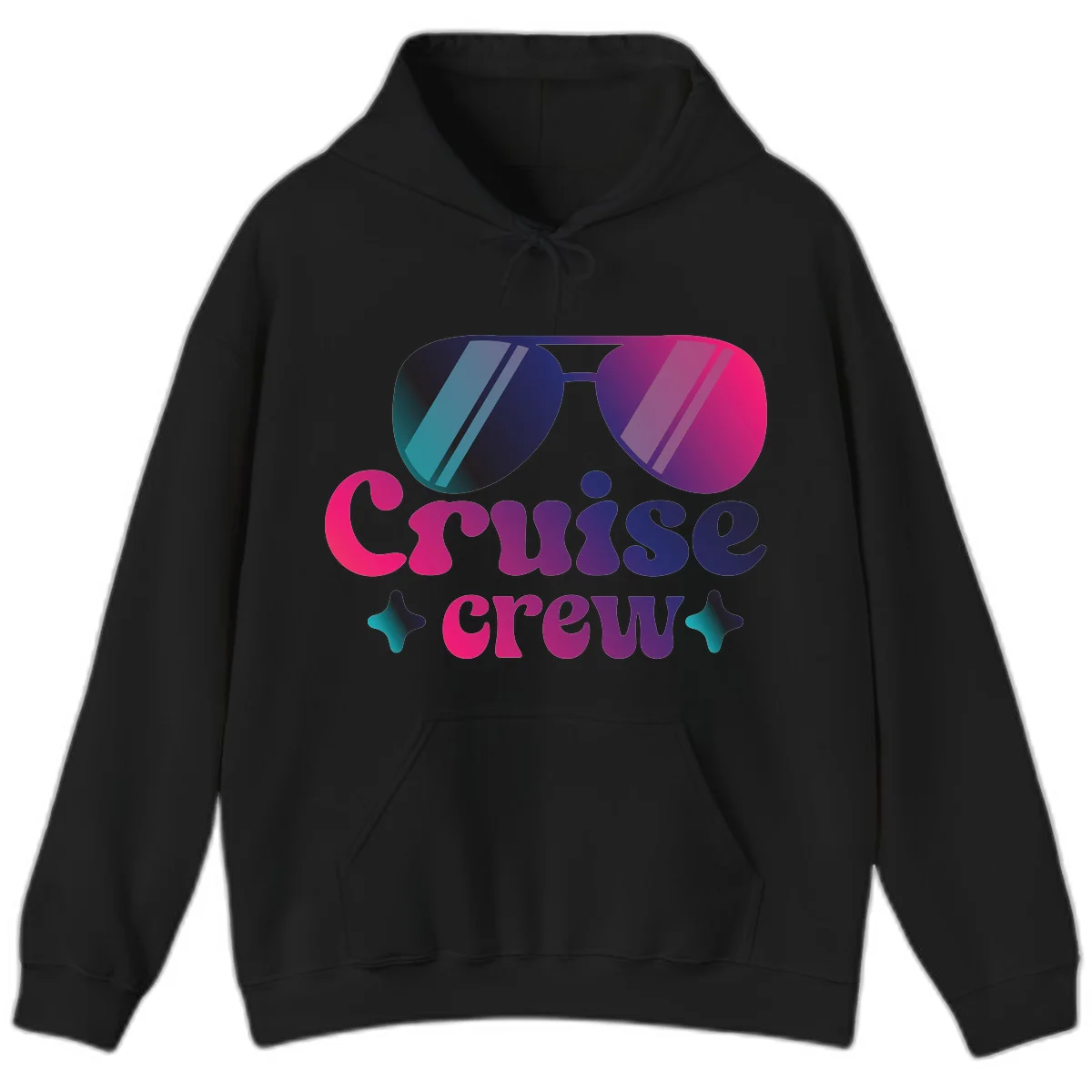 Cruise Crew Vibes Hoodie in Black