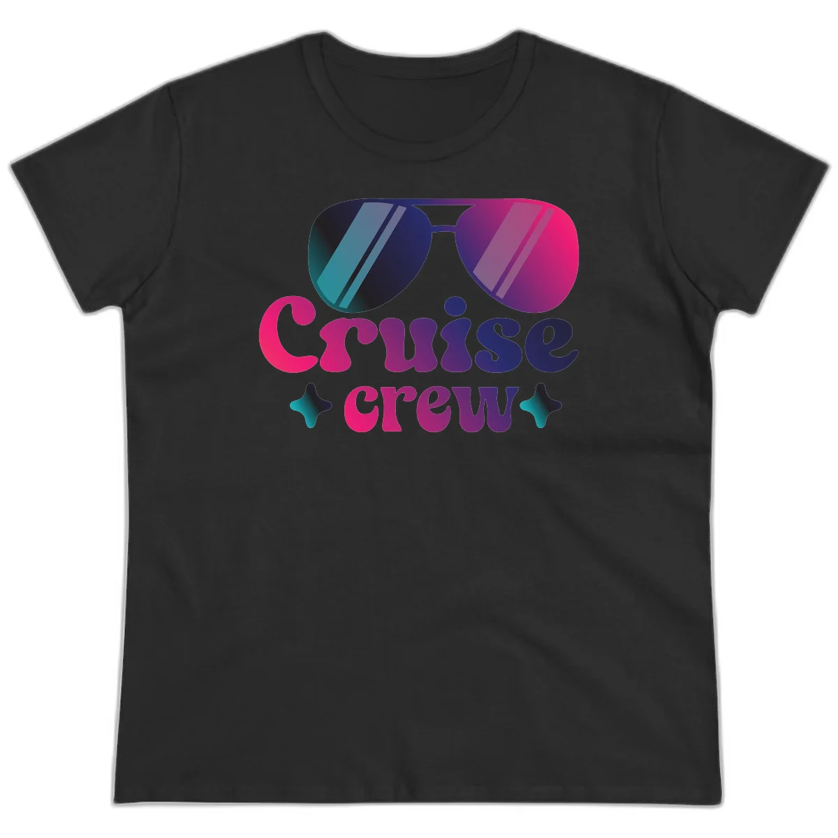 Cruise Crew Vibes Ladies Tee in Black