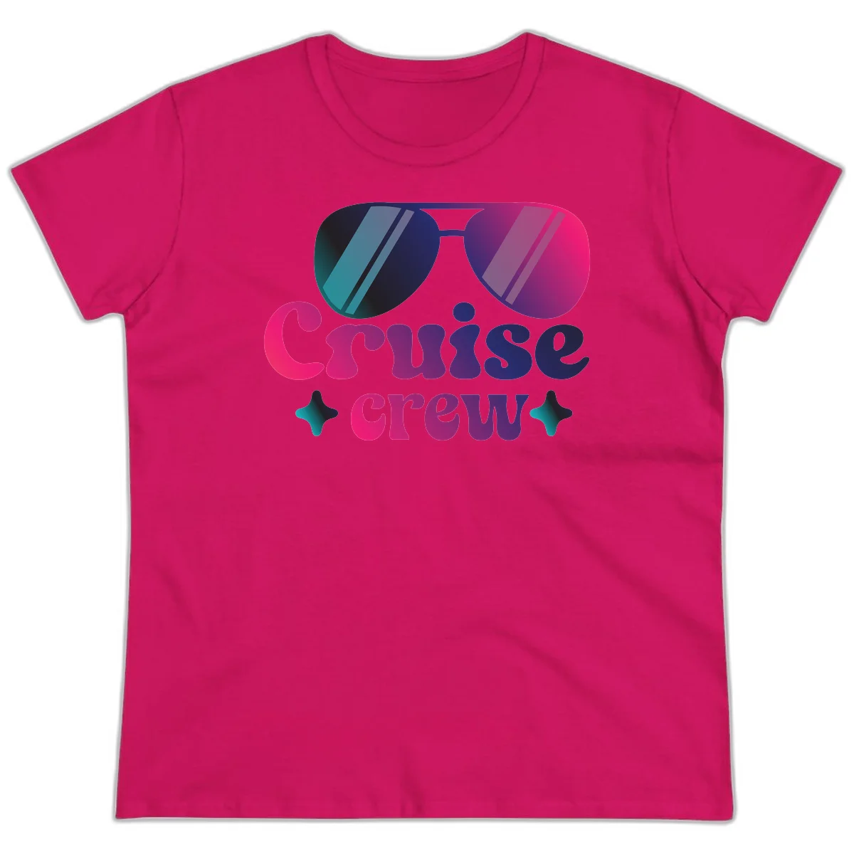 Cruise Crew Vibes Ladies Tee in Heliconia