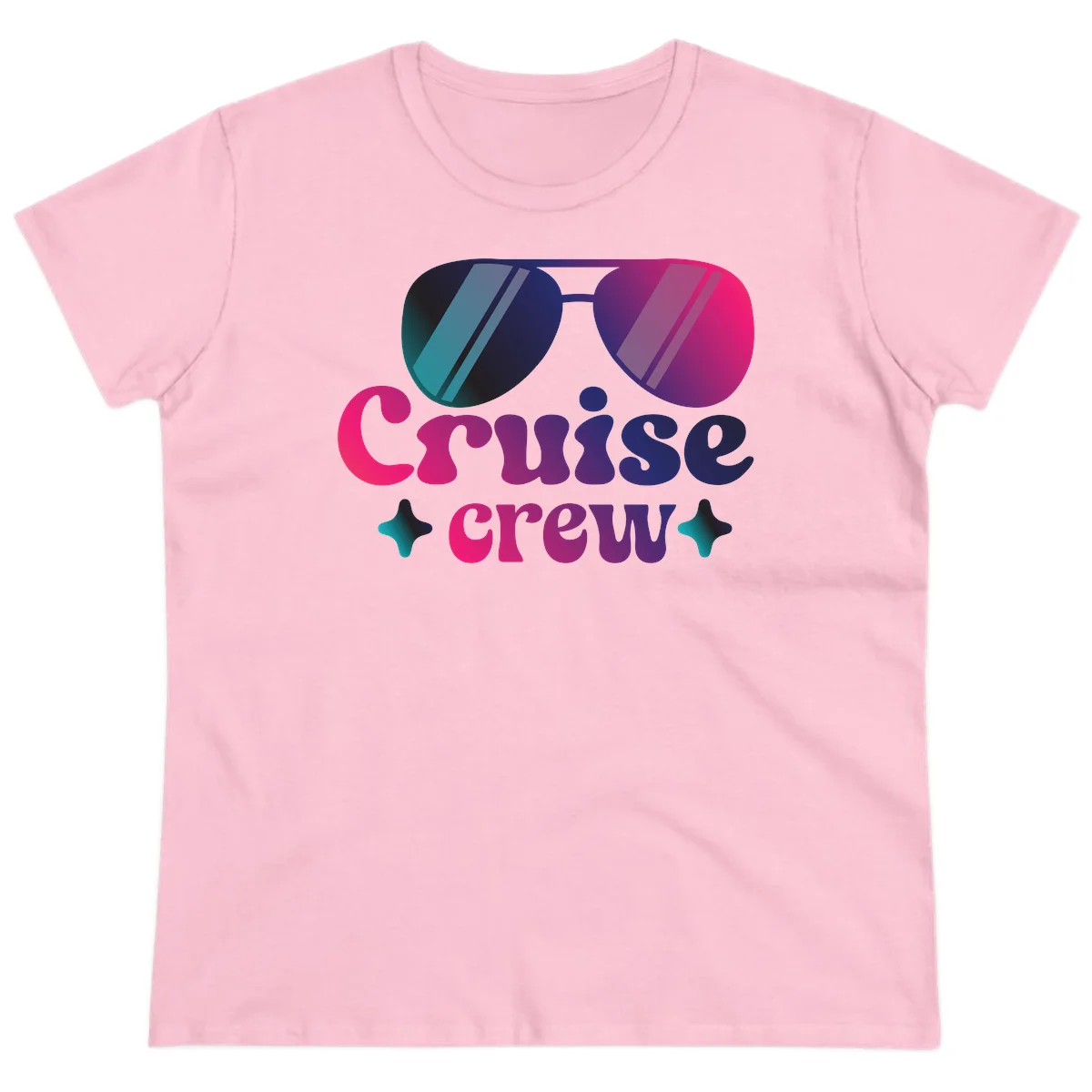 Cruise Crew Vibes Ladies Tee in Light Pink
