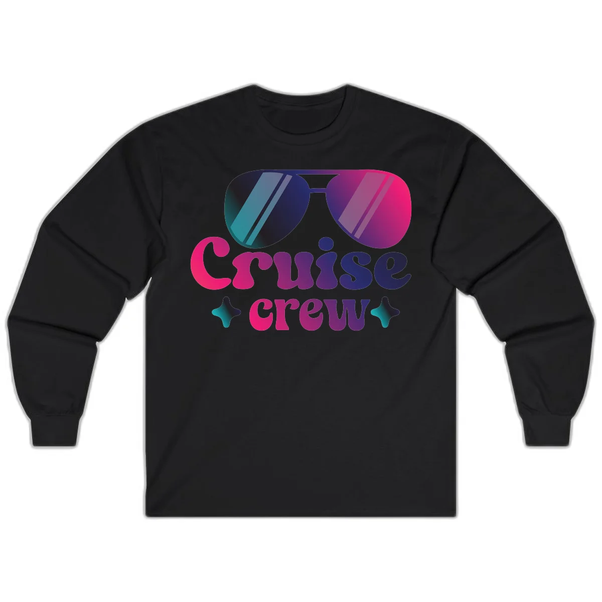 Cruise Crew Vibes Long Sleeve T-Shirt in Black