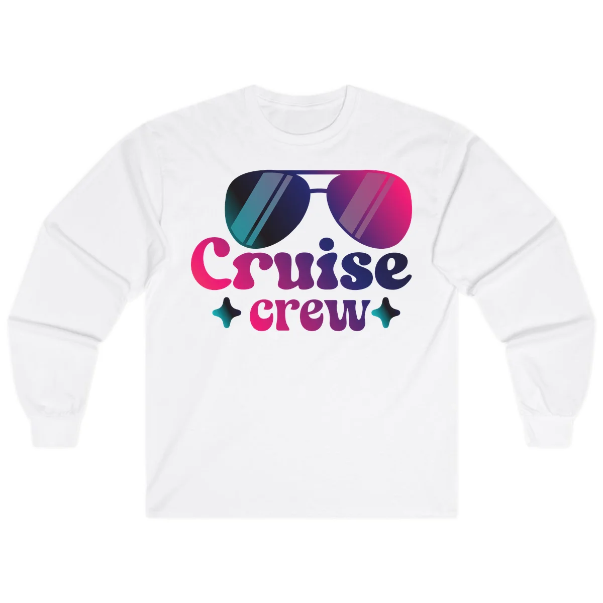 Cruise Crew Vibes Long Sleeve T-Shirt in White
