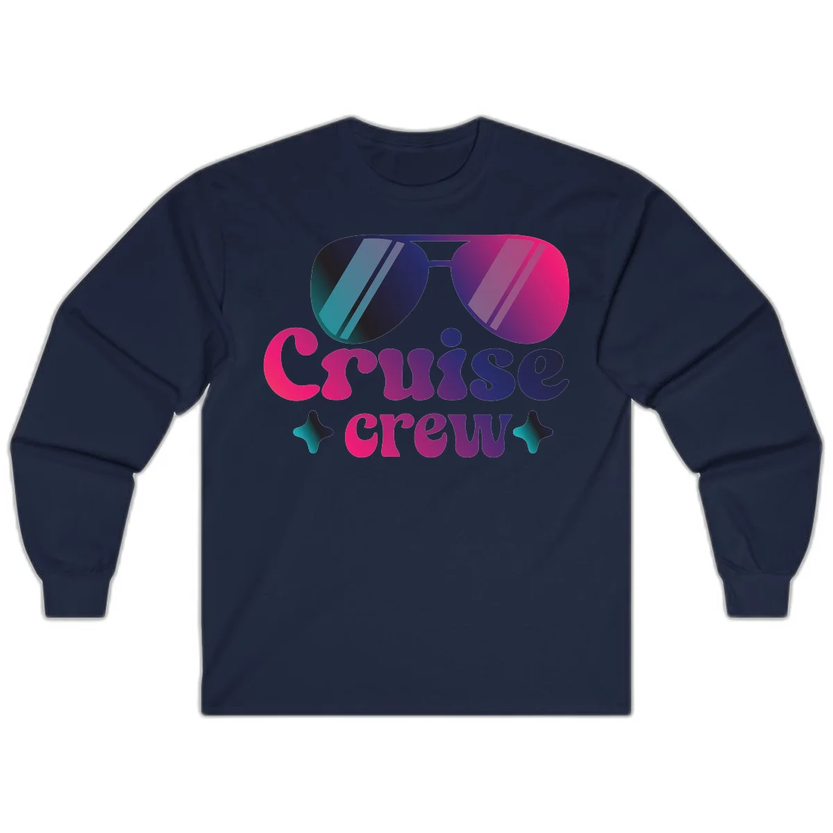 Cruise Crew Vibes Long Sleeve T-Shirt in Navy