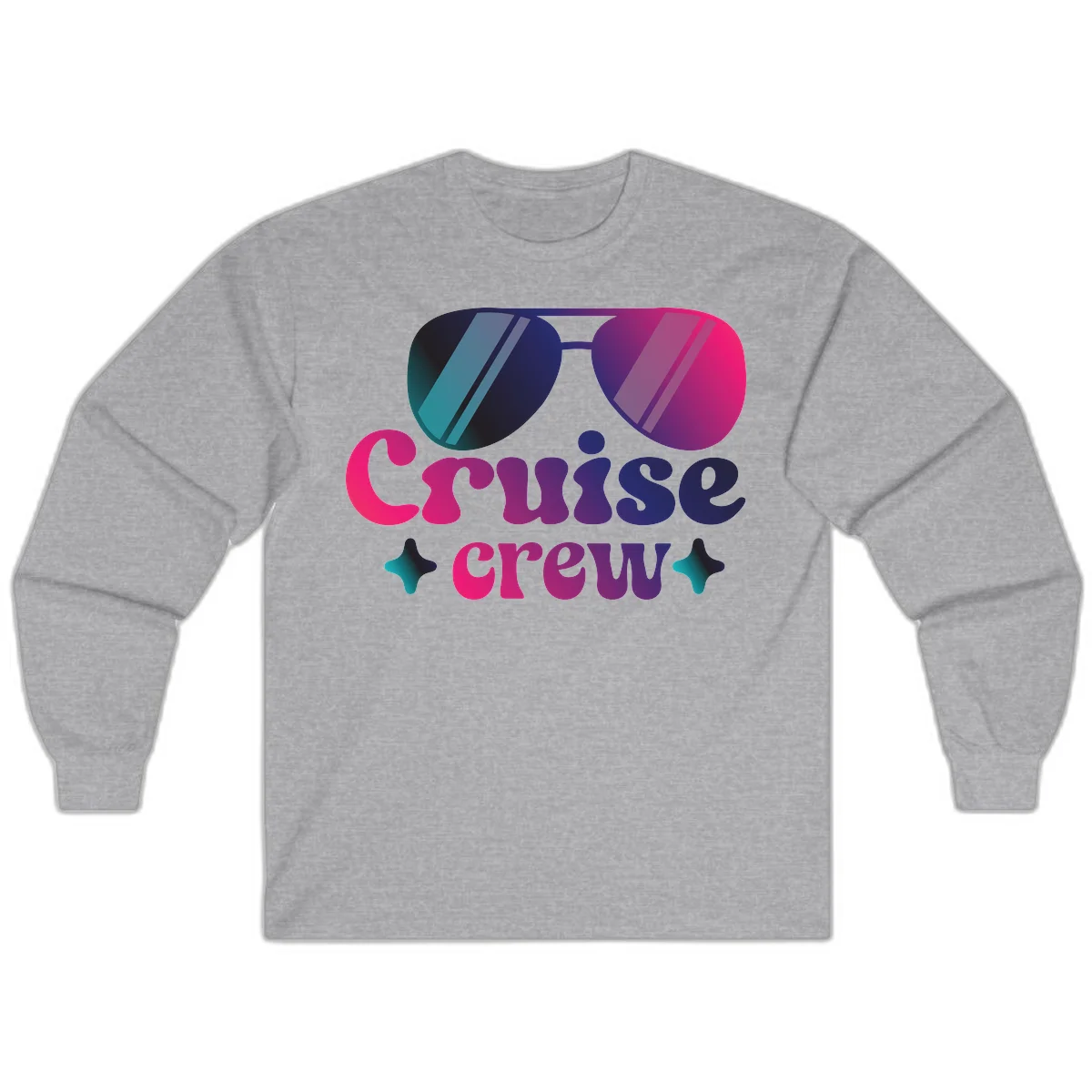 Cruise Crew Vibes Long Sleeve T-Shirt in Sport Grey