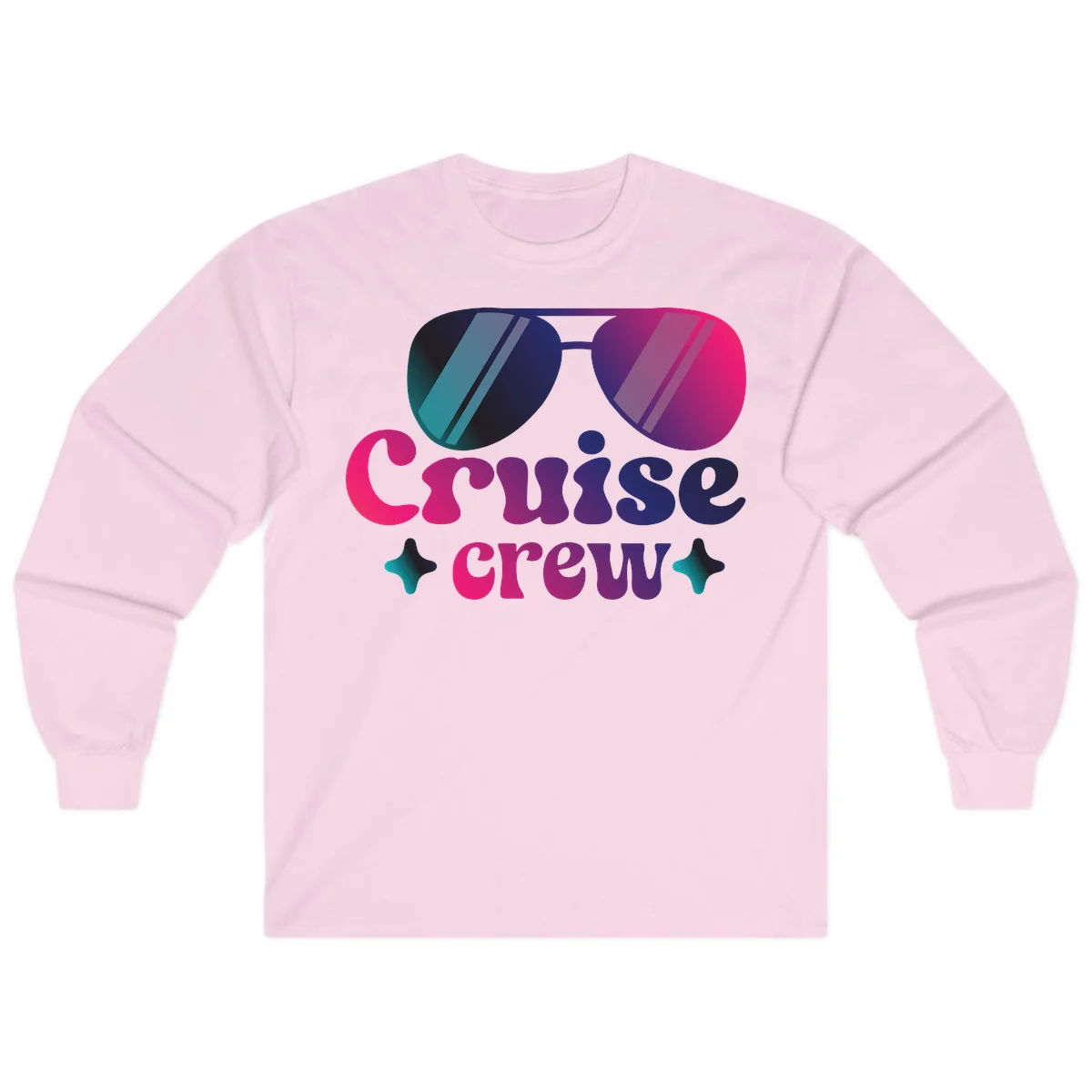 Cruise Crew Vibes Long Sleeve T-Shirt in Light Pink