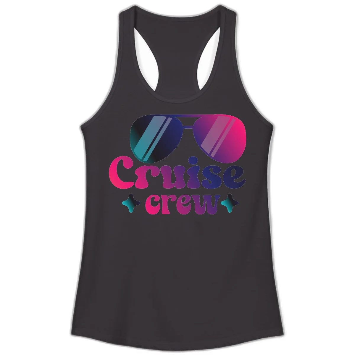 Cruise Crew Vibes Ladies Tank Top in Black