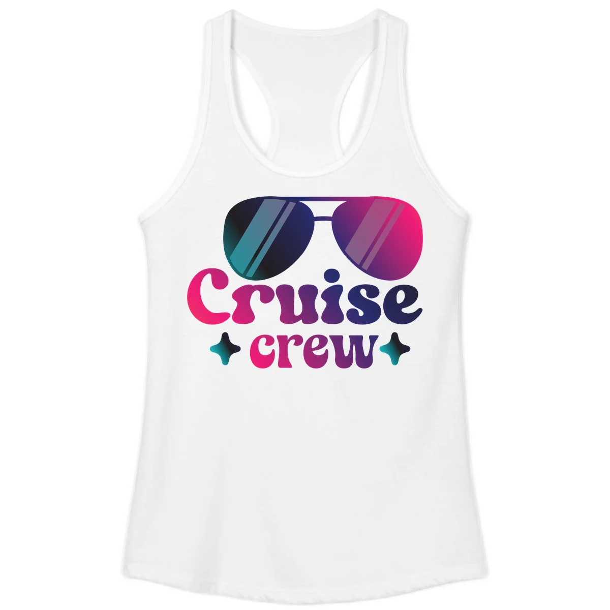 Cruise Crew Vibes Ladies Tank Top in White