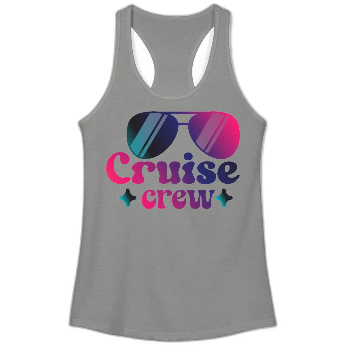 Cruise Crew Vibes Ladies Tank Top in Heather Grey