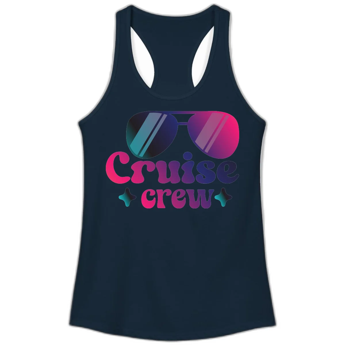 Cruise Crew Vibes Ladies Tank Top in Solid Midnight Navy