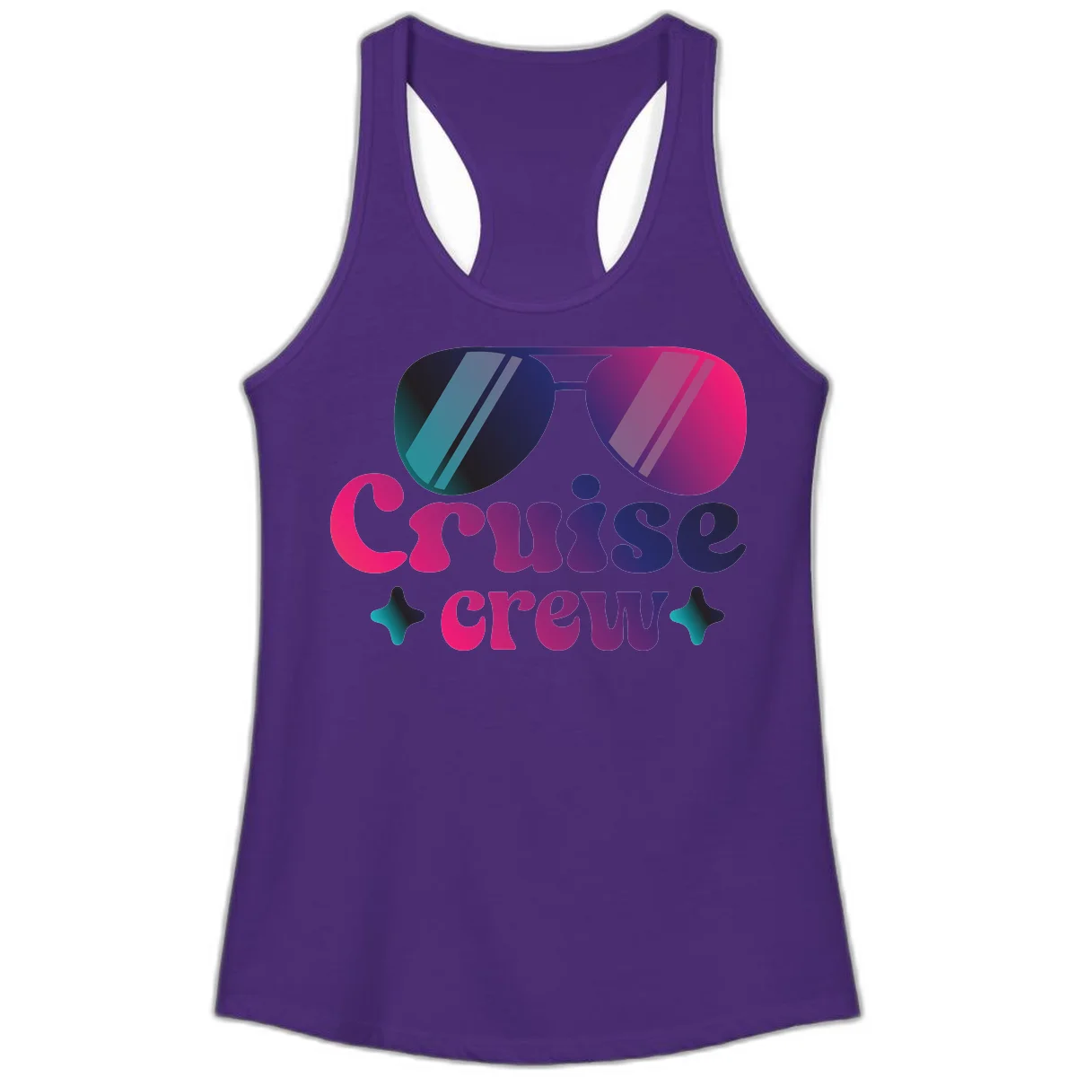 Cruise Crew Vibes Ladies Tank Top in Solid Purple Rush