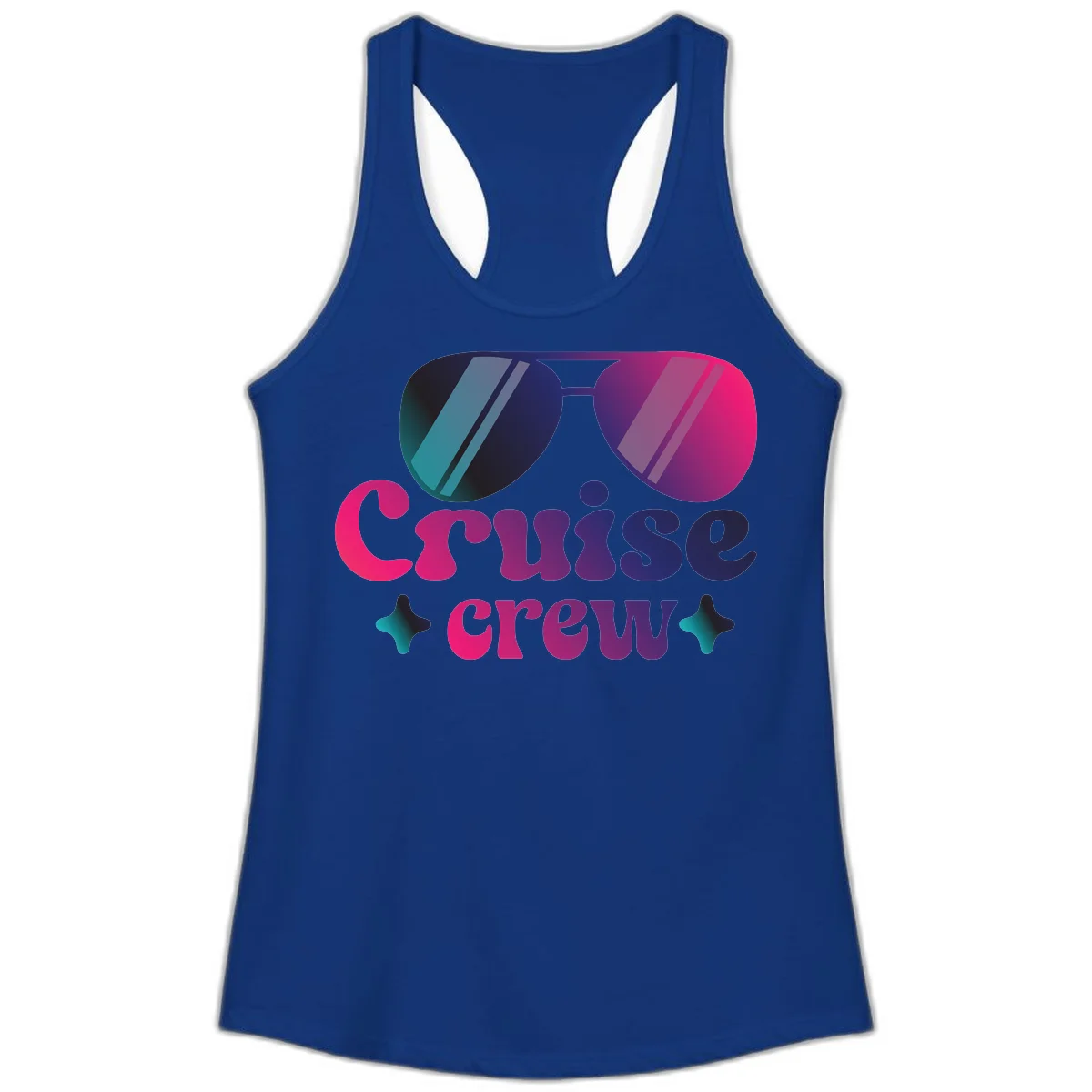 Cruise Crew Vibes Ladies Tank Top in Solid Royal