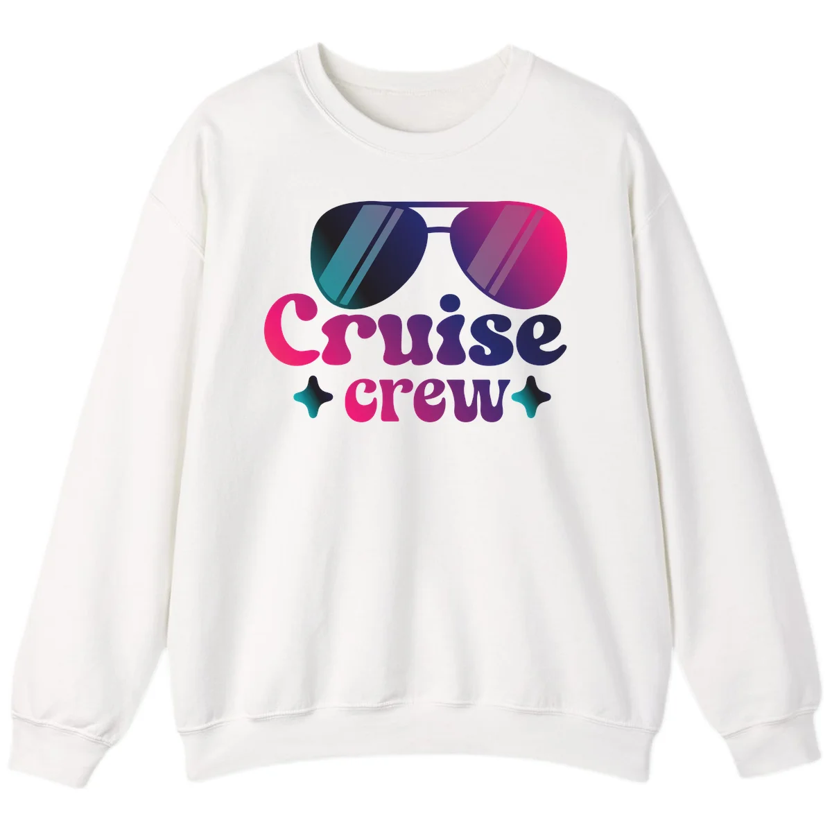 Cruise Crew Vibes Crewneck Sweatshirt in White