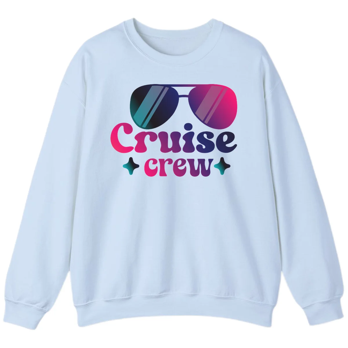 Cruise Crew Vibes Crewneck Sweatshirt in Light Blue