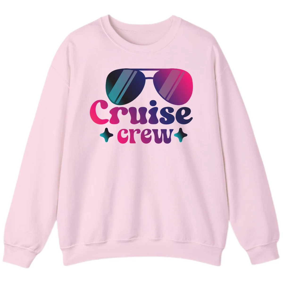 Cruise Crew Vibes Crewneck Sweatshirt in Light Pink
