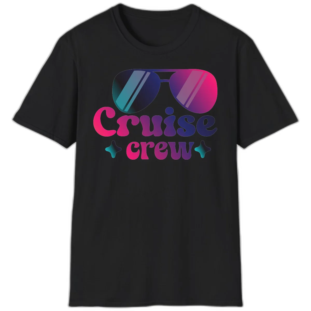 Cruise Crew Vibes T-Shirt in Black